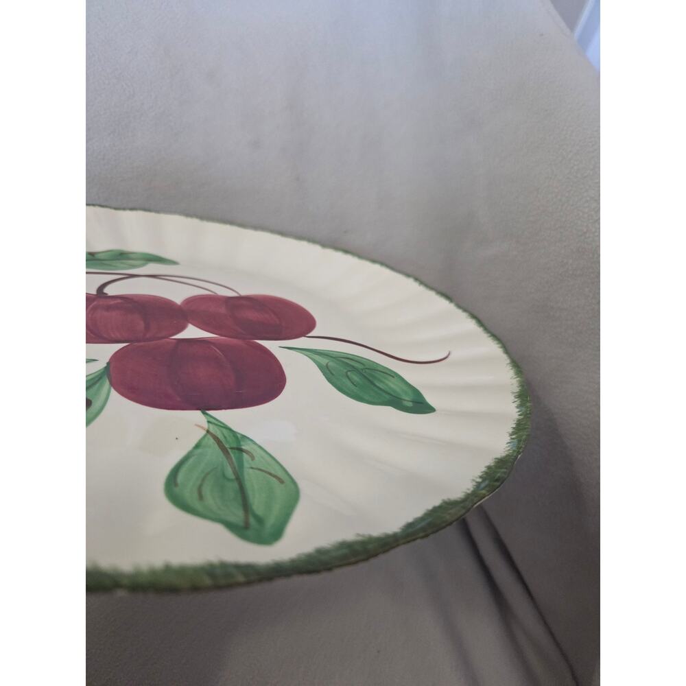 Vtg Blue Ridge Southern Pottery Red Apple Ruffle Ripple Edge Cottage Core - Picture 4 of 6